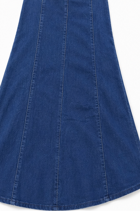 Wearbella – High-Waist A-Line Denim Maxi Skirt