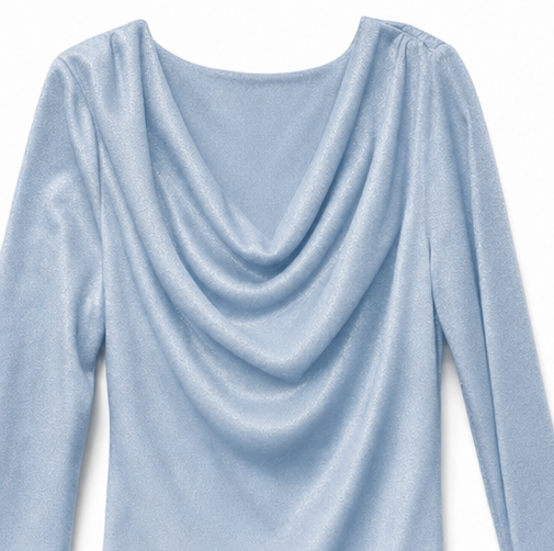 Cowlmere – Cowl Neck Loose Fit Velvet-Look Dress