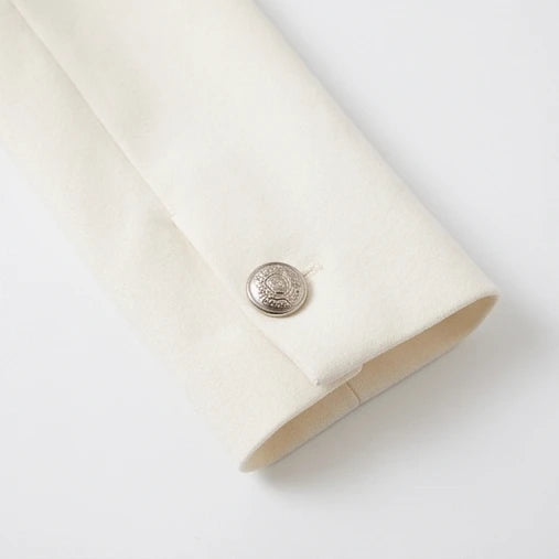 Belvetra – Peplum Waist Button-Front Blazer