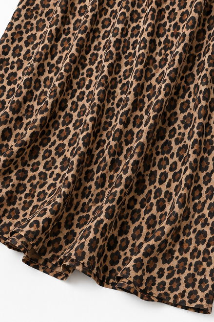 Wearbella – Coffee Leopard Square Neck Maxi Dress
