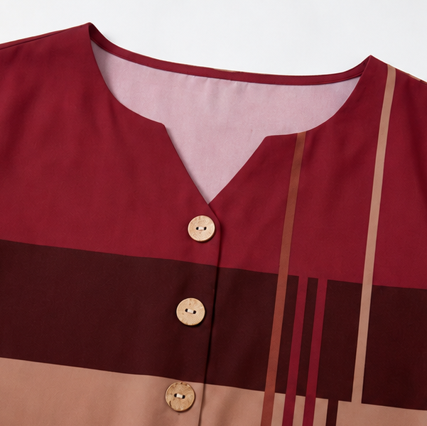 Wearbella – Colorblock Curved-Hem Relaxed Top