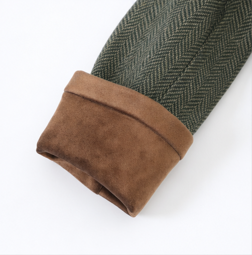 Herrivé – Contrast-Trim Herringbone Structured Blazer