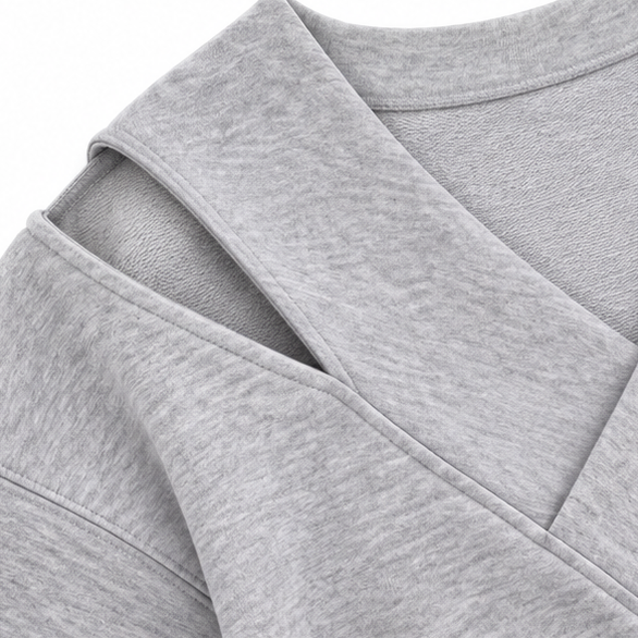 Slouvia – Asymmetric Cutout Shoulder Oversized Sweatshirt