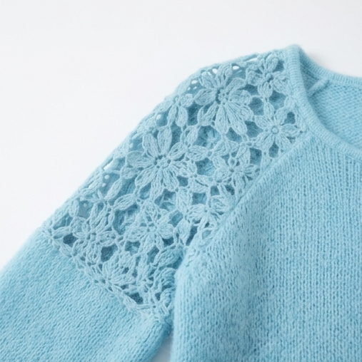 Florenza – Floral Lace Shoulder Cutout Sweater