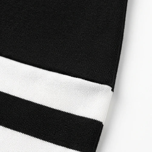Stripe Muse – Striped Hem Stretch Bodycon Mini Dress