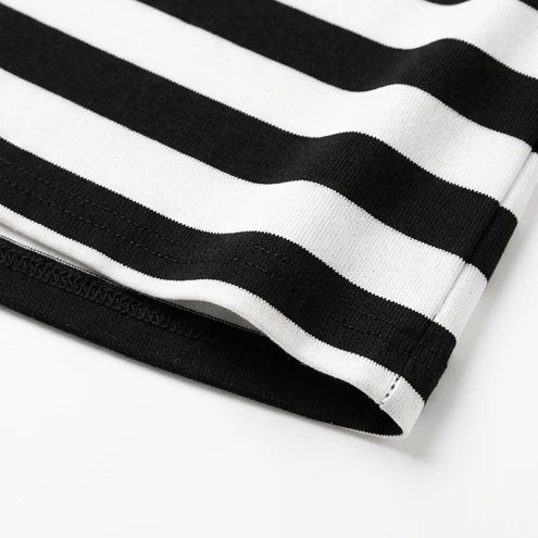 Stripe Muse – Striped Hem Stretch Bodycon Mini Dress