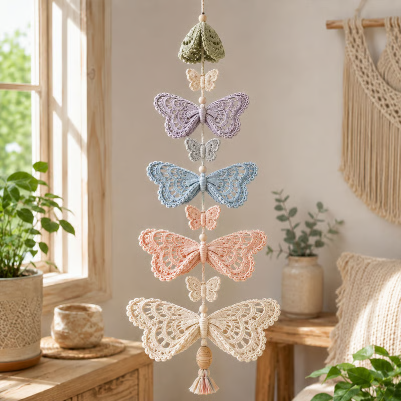 Hummingbird Haven – Crochet Hummingbird Flower Garland