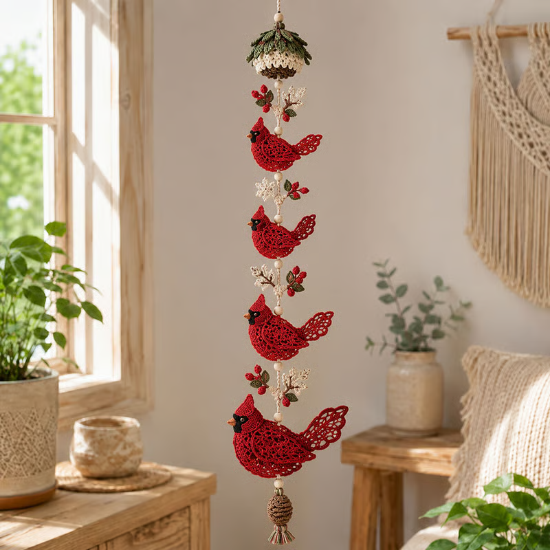 Hummingbird Haven – Crochet Hummingbird Flower Garland