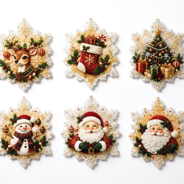 MerrySpark – Colorful Wooden Christmas Ornament Set
