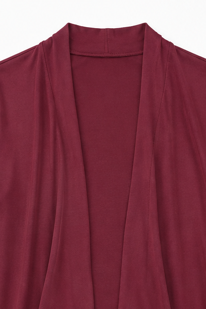 Wearbella – 3/4 Sleeve Open Front Waterfall Cardigan