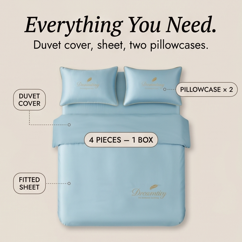 DreamCool™ – Cooling Ice-Silk 4-Piece Bedding Set