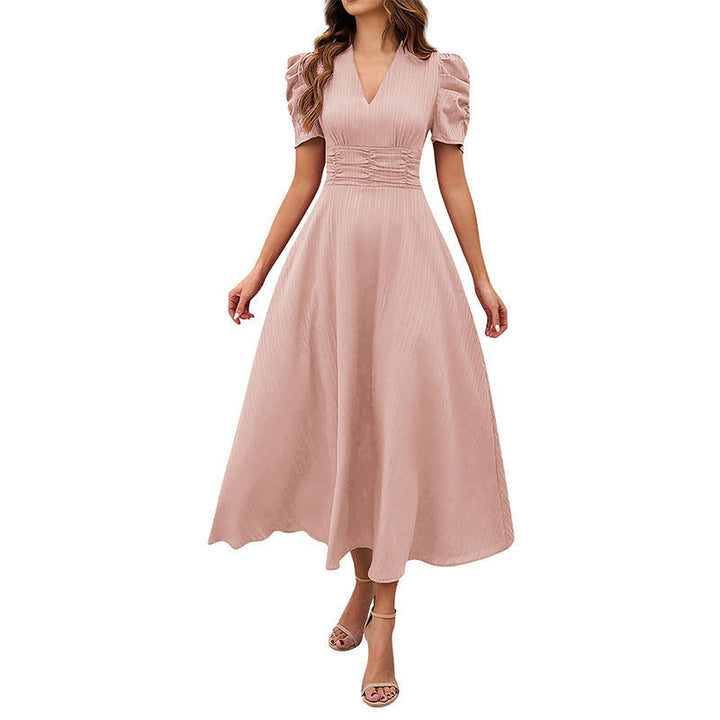 Vivella™ – Elegant Puff Sleeve Midi Dress
