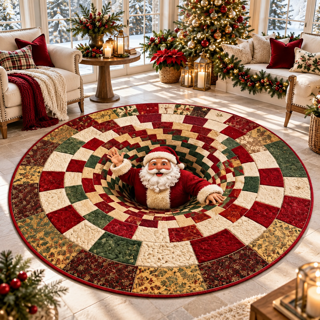 Merry Mirage – 3D Swirl Quilted Christmas Rug