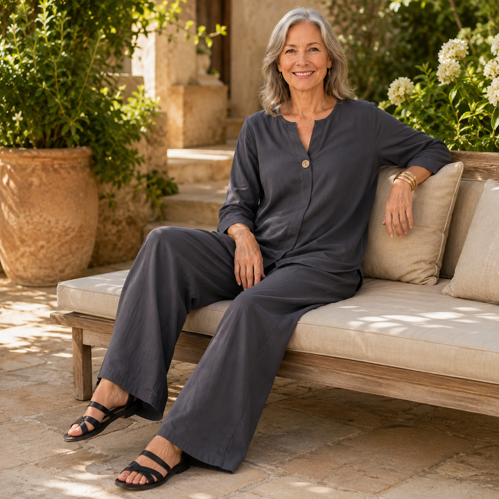 Wearbella – Wide-Leg Pants And Shirt Two-Piece Set