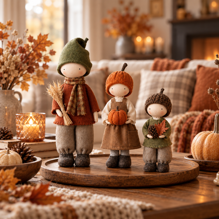 Harvest Hearth – Three-Piece Harvest Doll Figurine Set
