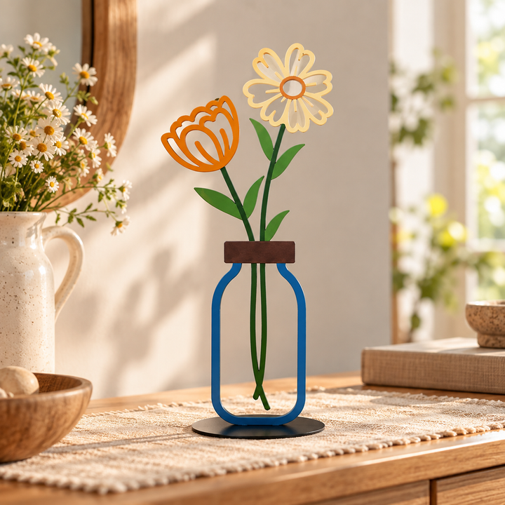 Florenza – Flat Metal Flower Vase Ornament