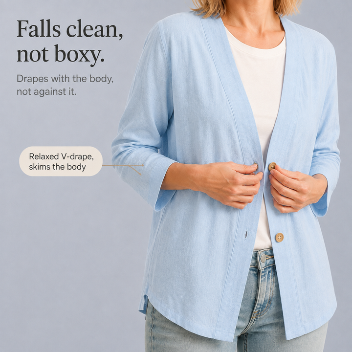 Drapelle – Breathable Knit V-Neck Cardigan