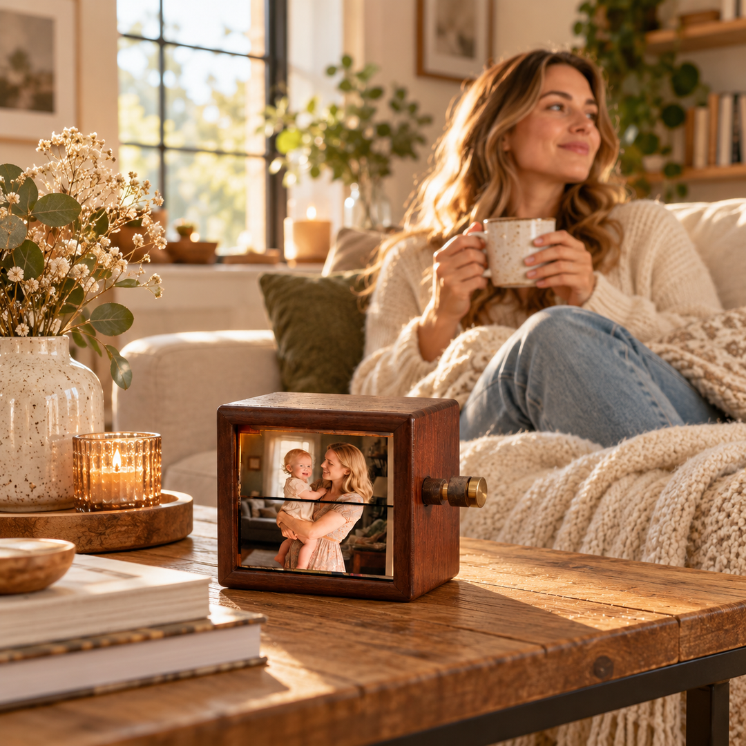 Memory Turn – Hand-Cranked Illuminated Photo Box