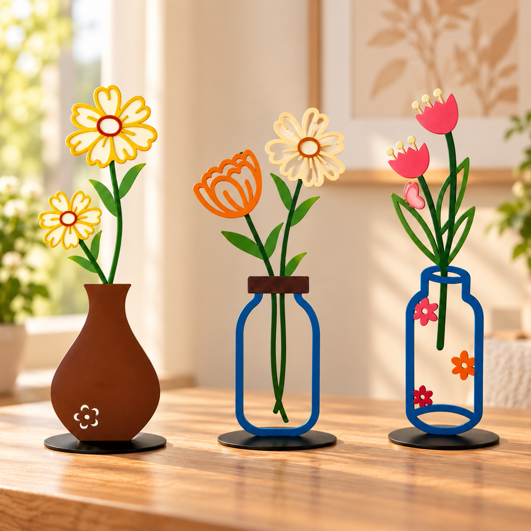 Florenza – Flat Metal Flower Vase Ornament