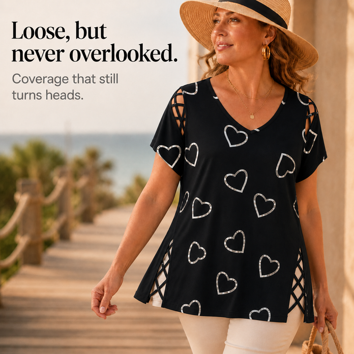Tievelyn – Lace-Up Tee That Shapes Without Squeezing