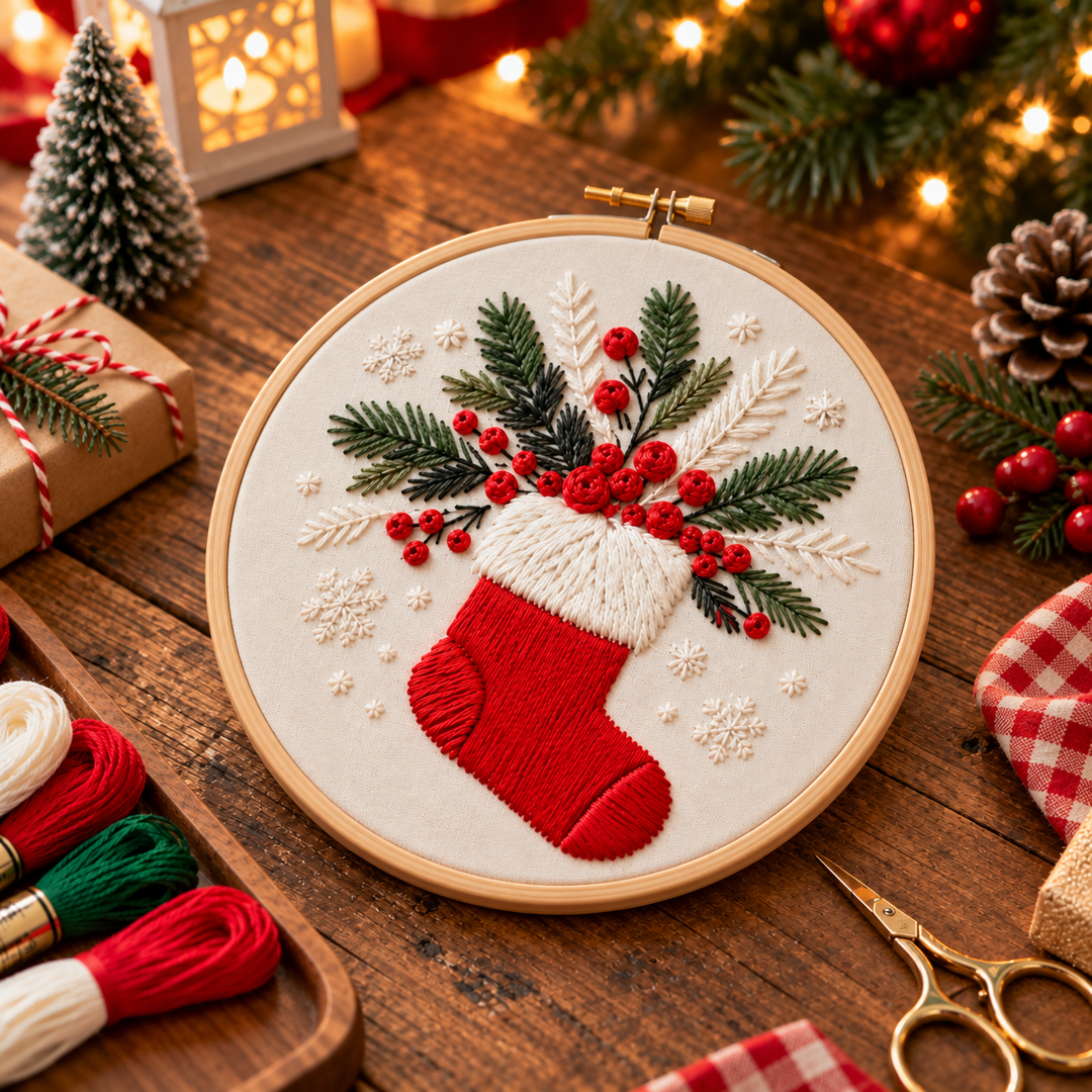 Hearthstitch – Christmas Stocking Embroidery Kit
