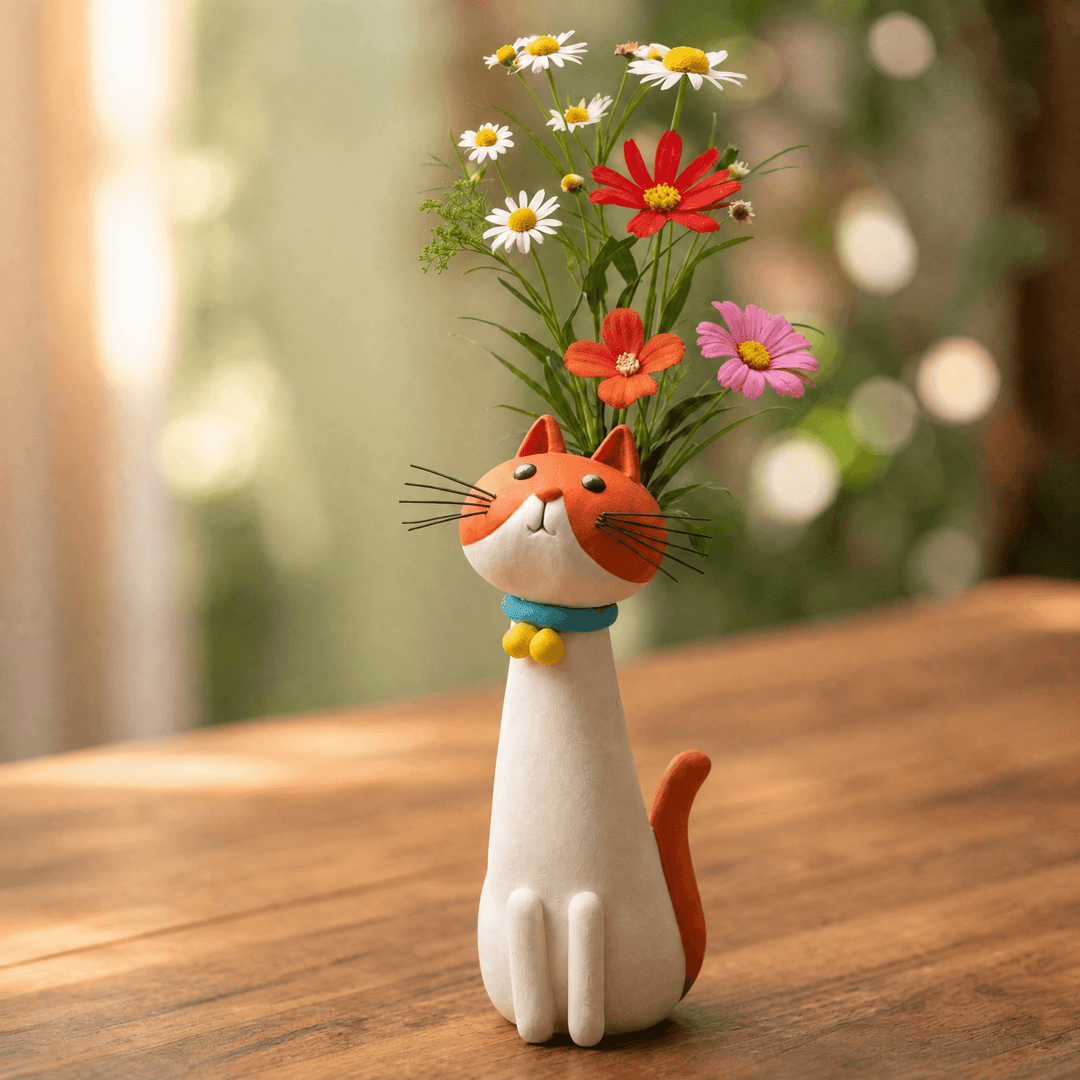 Felina – Handmade Ceramic Cat Flower Vase