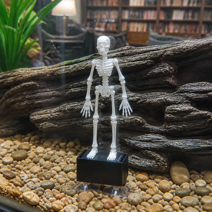 Finnegan – Animated Skeleton Waterwheel Aquarium Ornament with Bubble Aeration