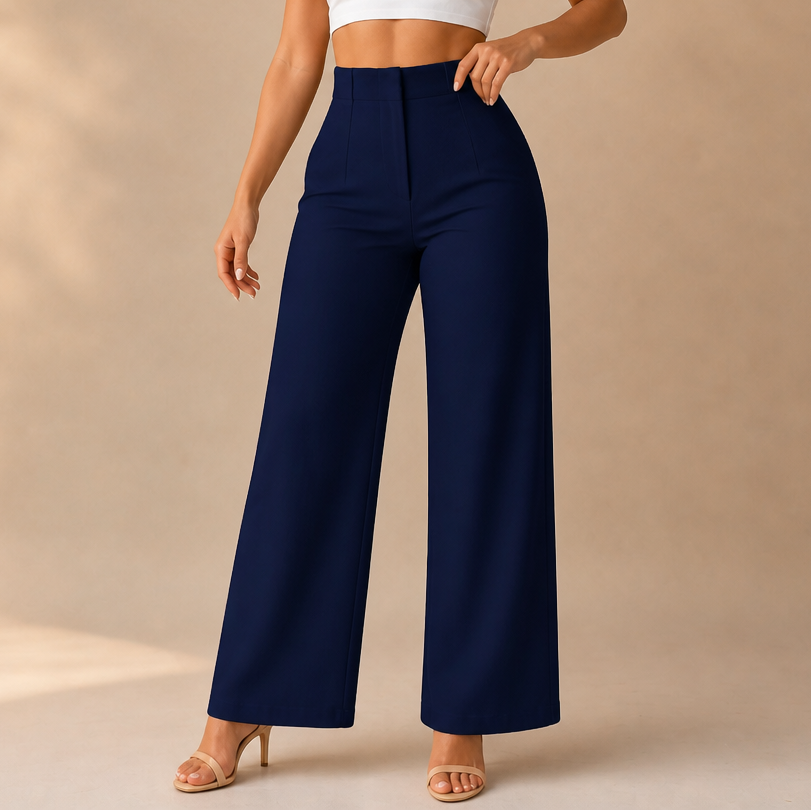 Holdline – High Waisted Pleated Wide Leg Trousers