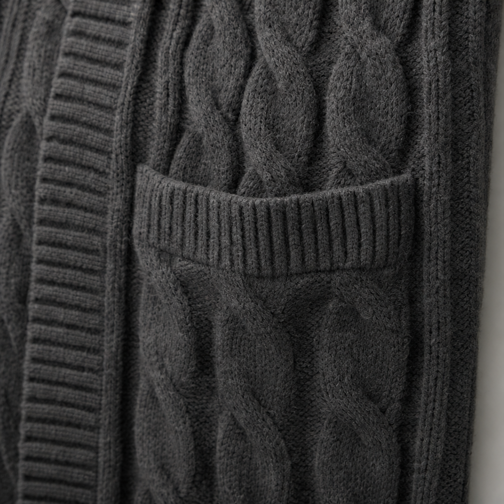 Wrapetta – Hooded Longline Cable-Knit Cardigan