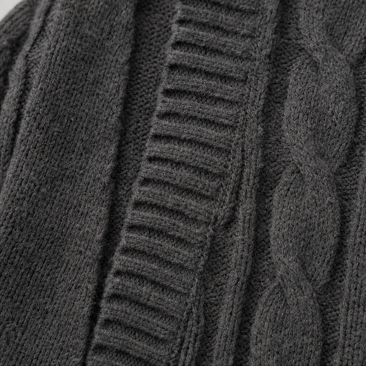 Wrapetta – Hooded Longline Cable-Knit Cardigan