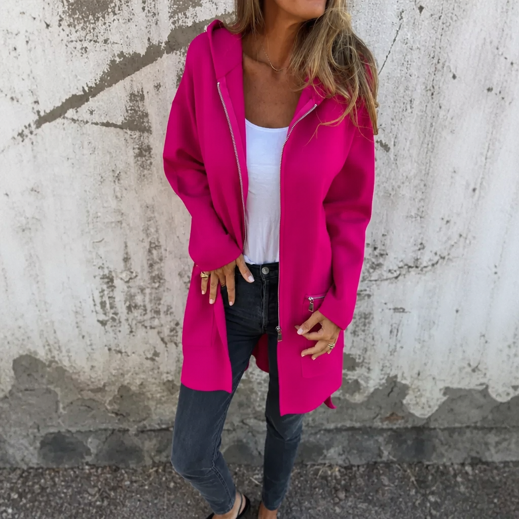Wearbella – Longline Open-Front Hooded Cardigan