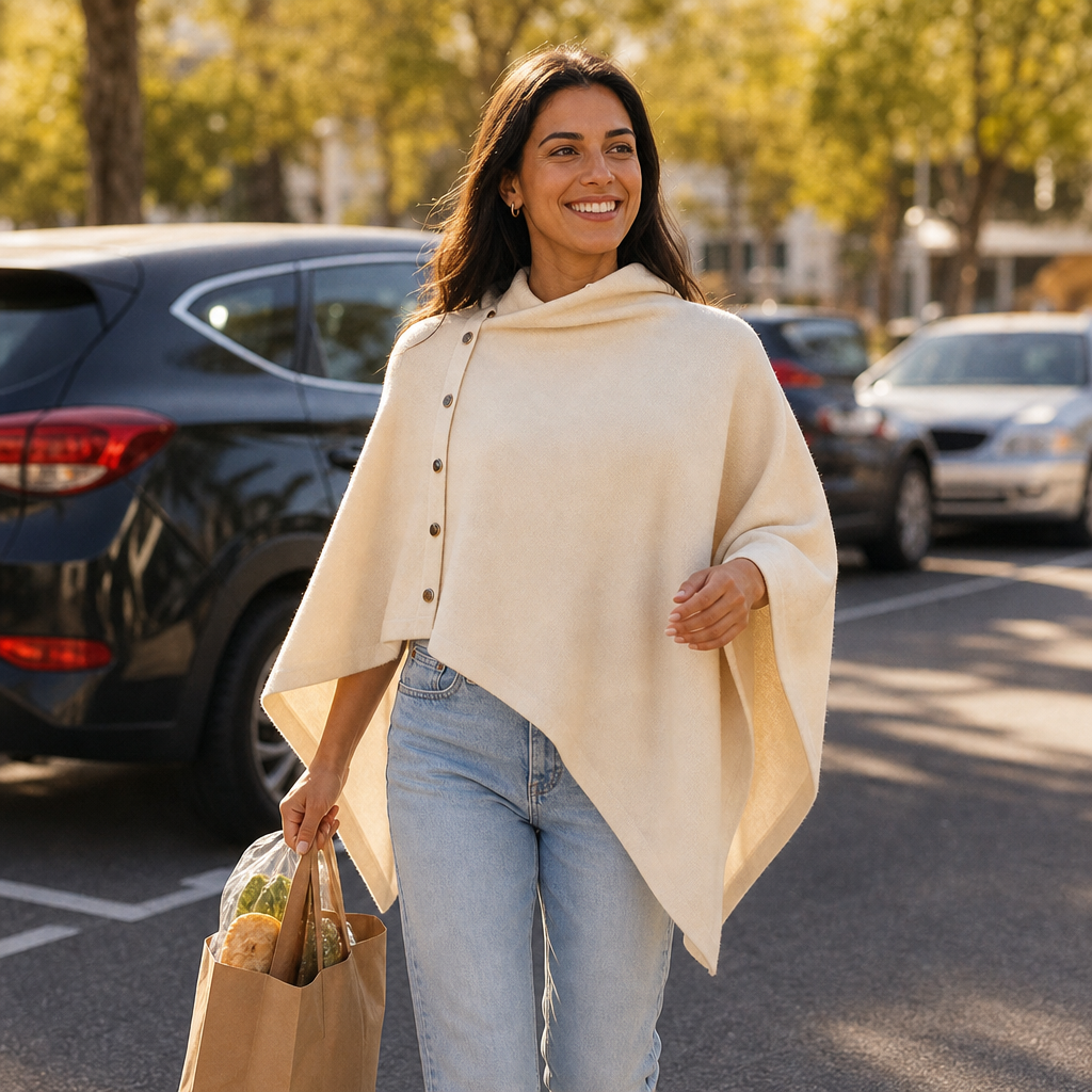 Wraparla – Side-Button Convertible Poncho Wrap