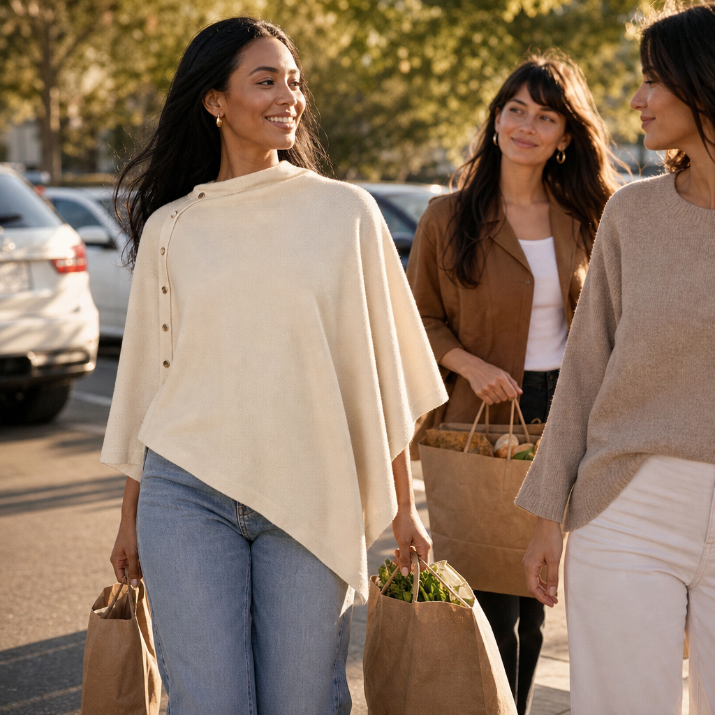 Wraparla – Side-Button Convertible Poncho Wrap