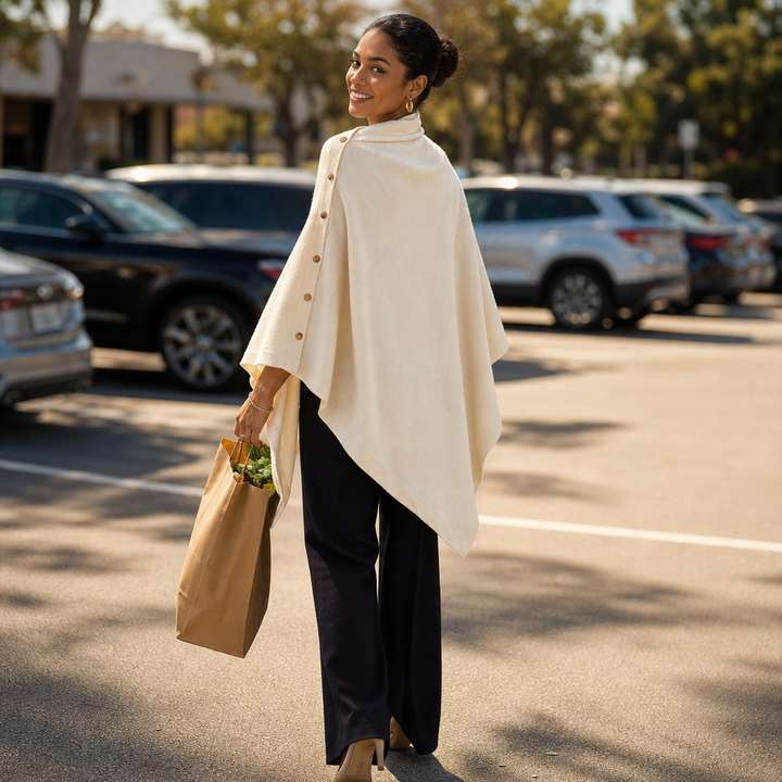 Wraparla – Side-Button Convertible Poncho Wrap