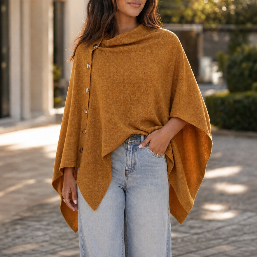 Wraparla – Side-Button Convertible Poncho Wrap