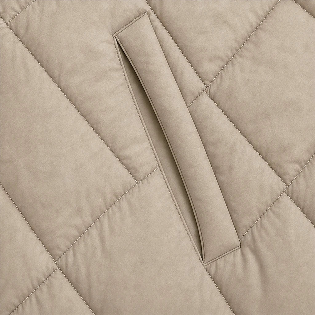 Quilted Muse – Quilted Hooded Mid-Length Vest