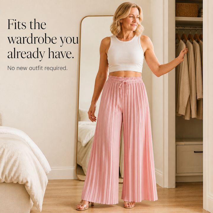 Easewide – Pleated Wide-Leg Drawstring Trousers