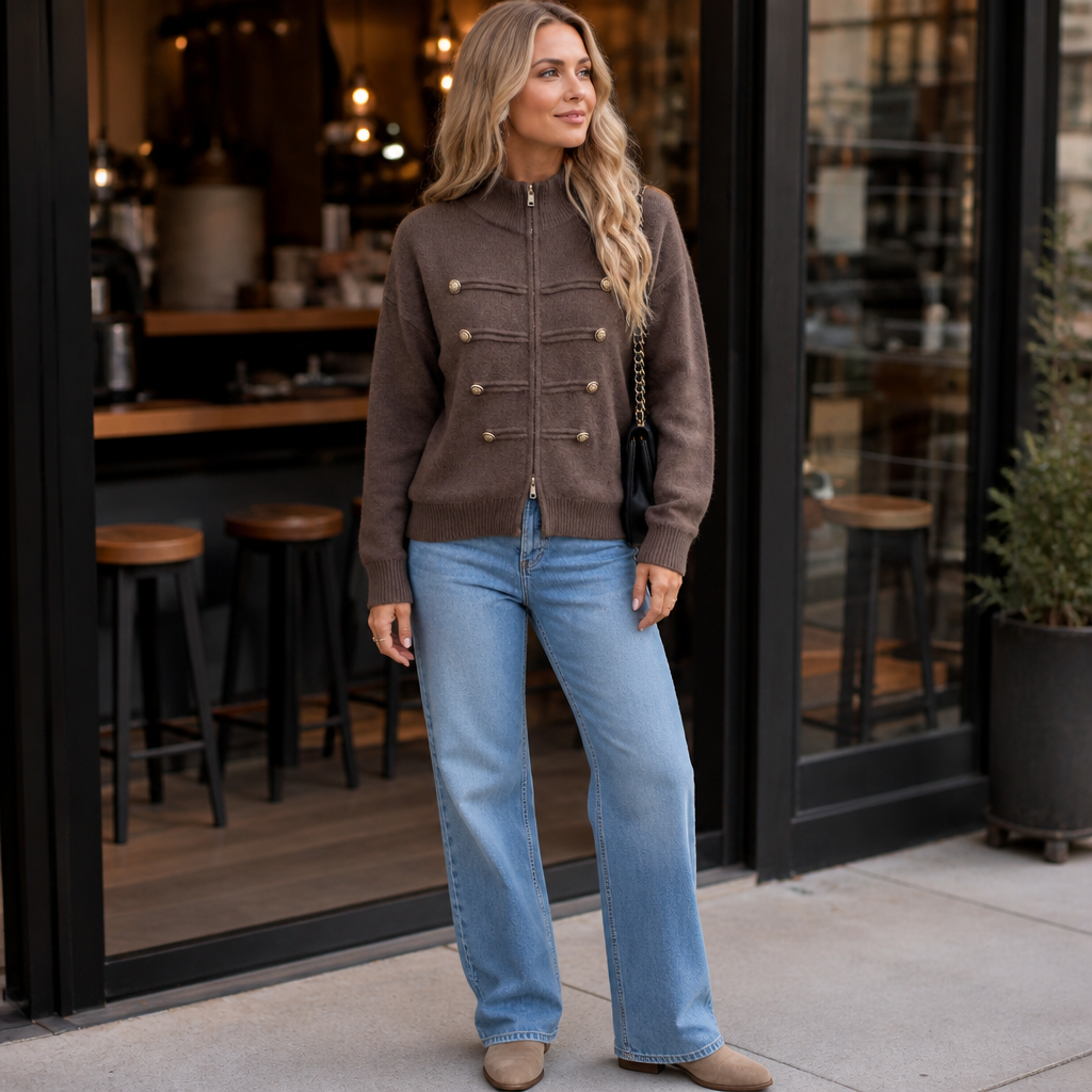 Wearbella – Double-Zip Ribbed Knit Jacket