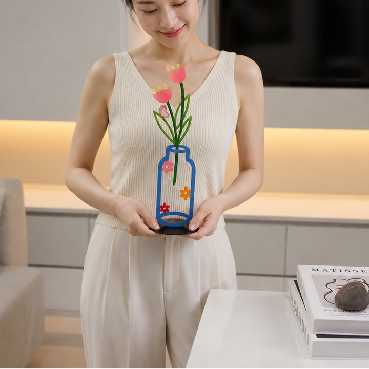 Florenza – Flat Metal Flower Vase Ornament