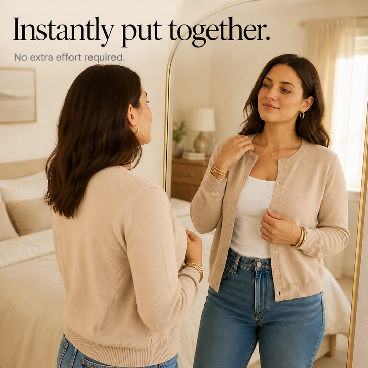 Buttonly – Fitted Ribbed Crop Button-Front Cardigan