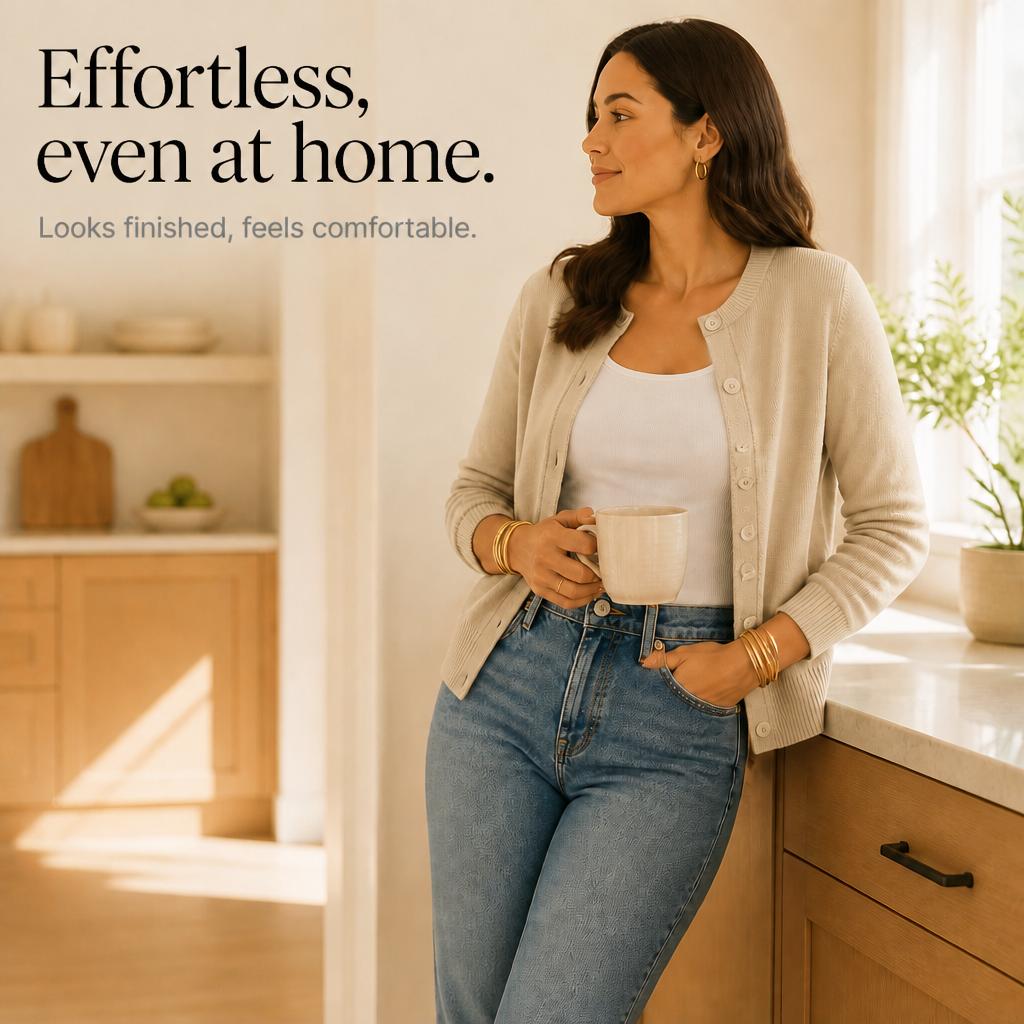 Buttonly – Fitted Ribbed Crop Button-Front Cardigan