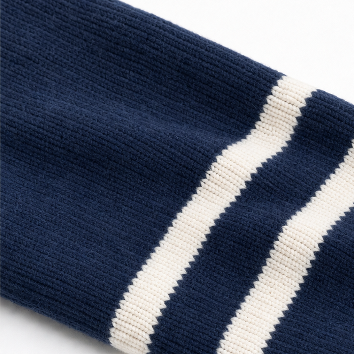 Wearbella – Striped-Sleeve Drop-Shoulder Zip Hoodie