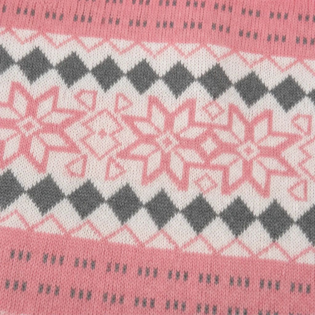 Jacquard Haven – Pink Patterned Knit Jacket