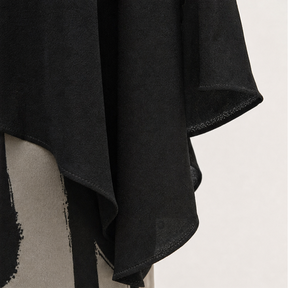 Lunetta – Asymmetric Poncho Top And Wide-Leg Pants Set