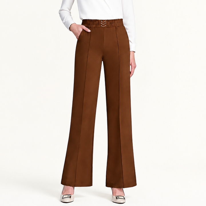 Lineara – Pleated Wide-Leg High-Waist Trousers