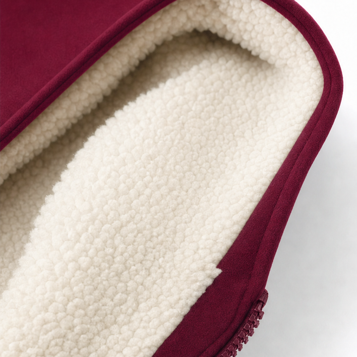 Cozelle – Fleece-Lined Look Hooded Mid-Length Jacket