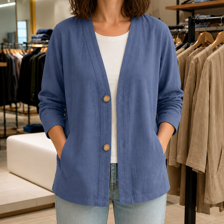 Drapelle – Breathable Knit V-Neck Cardigan