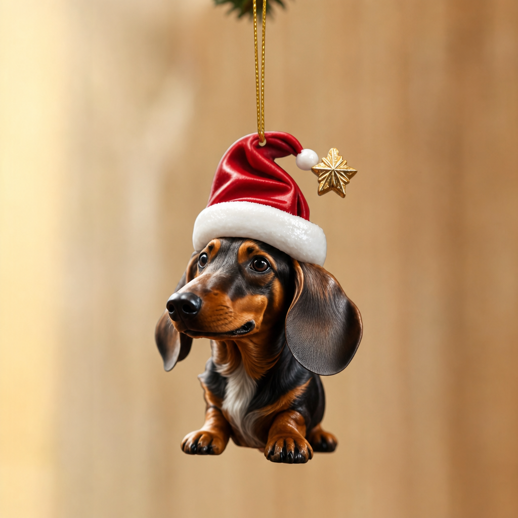 Pawliday – Double-Sided Acrylic Dachshund Christmas Ornaments (7 pieces set)