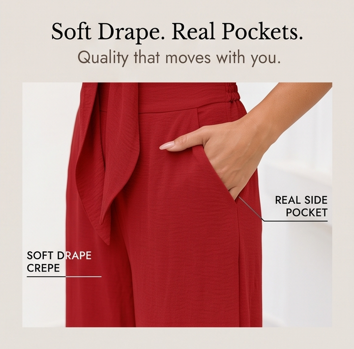 Solenza™ Flattering Two-Piece Set with Wide-Leg Pants