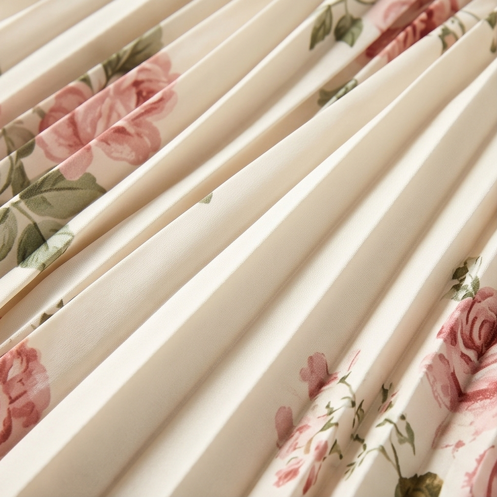 Florelle™ - Square-Neck Floral Pleated Maxi Dress